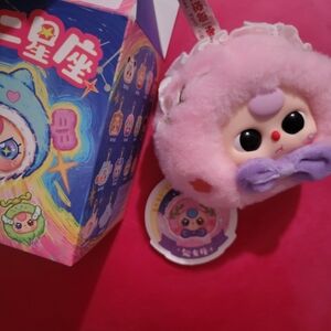 Baby Three Pink Plush Dangler